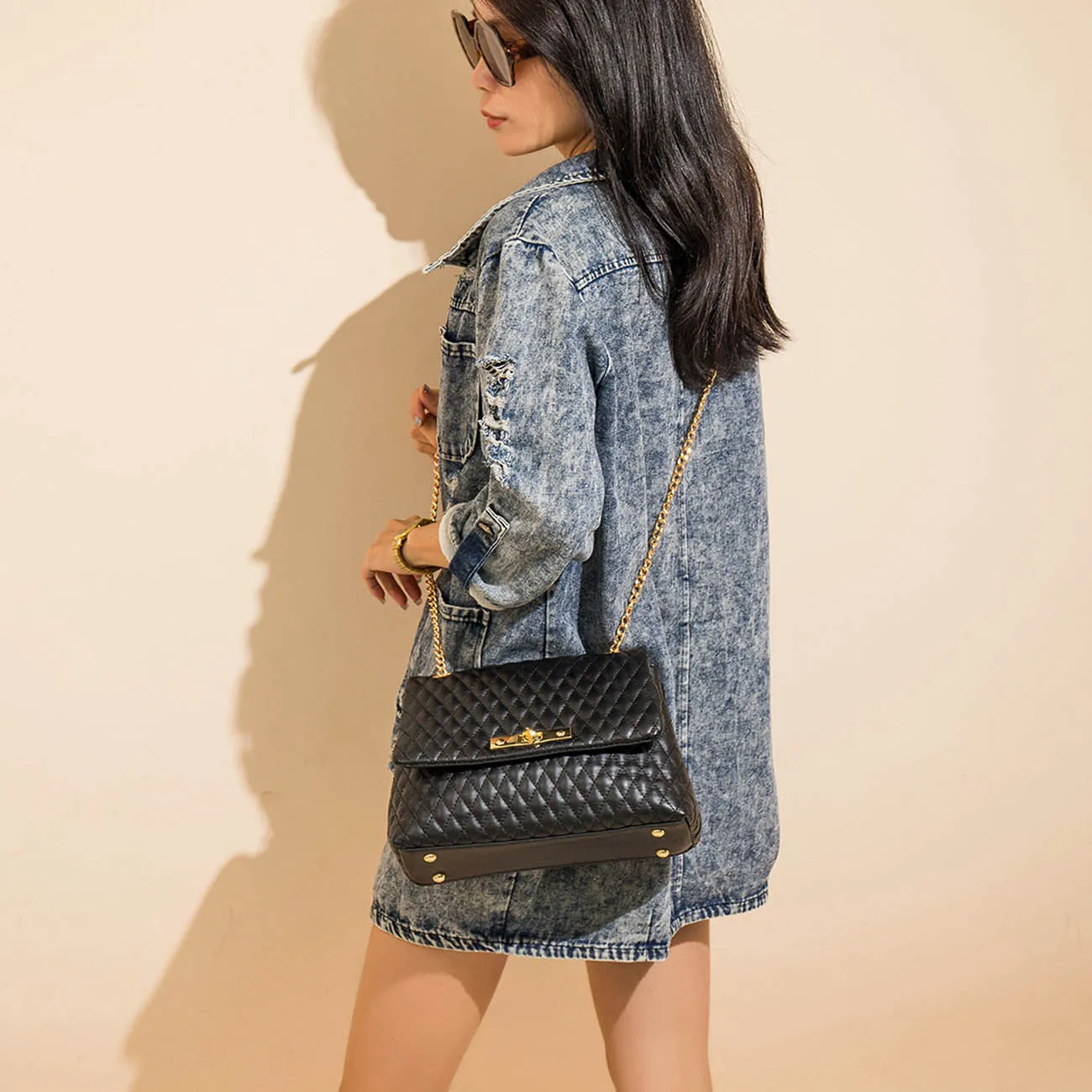 Fashion Women's Crossbody Bag Shoulder Small Square Chain Decoration Luxury Girls Should Bags Lady HandBag