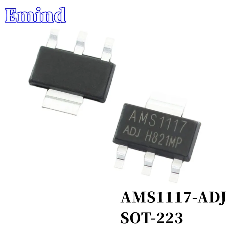 100/200/500/1000/2000Pcs AMS1117-ADJ 1117-ADJ SMD Low Dropout Regulator SOT-223 LDO 3-terminal Regulator IC