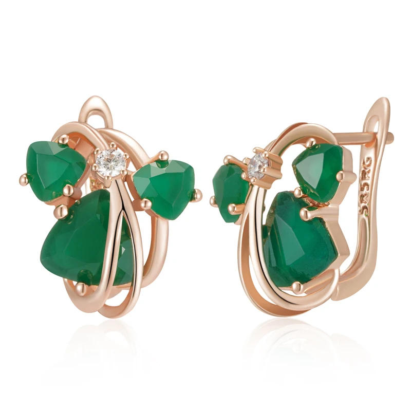 Необычные сверкающие зеленые серьги-капли Kinel с натуральным цирконом для женщин