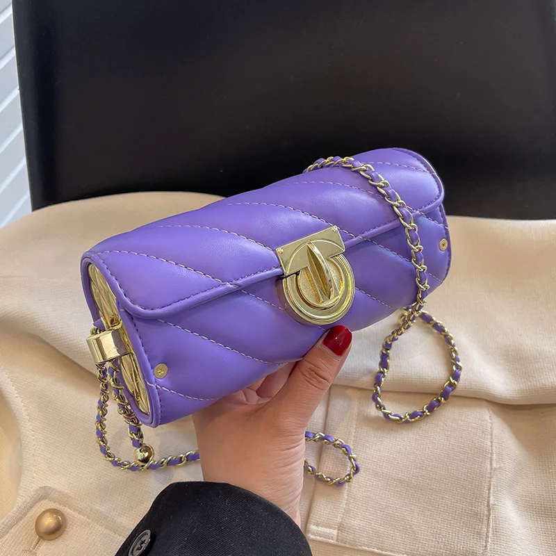

Barrel Shaped Mini Handbags 2022 Luxury Fashion Designer PU Leather Women Handbags and Purses Lady Shoulder Crossbody Sling Bag