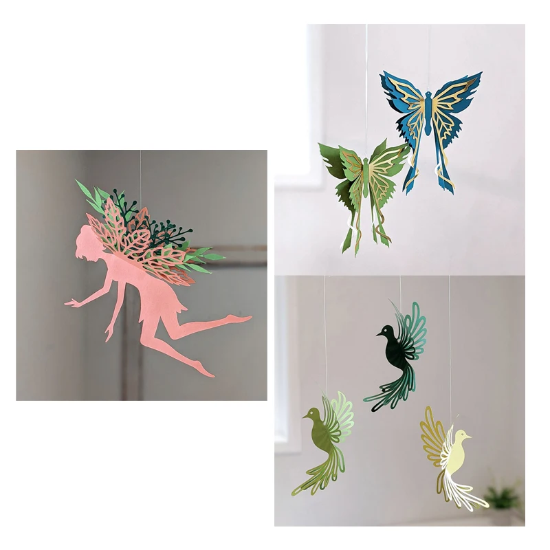 

Butterfly Bird Hanging Die Scrapbooking New Arrival 2022 Fairy Ornament Metal Cutting Dies Card Making Stencils For Decor