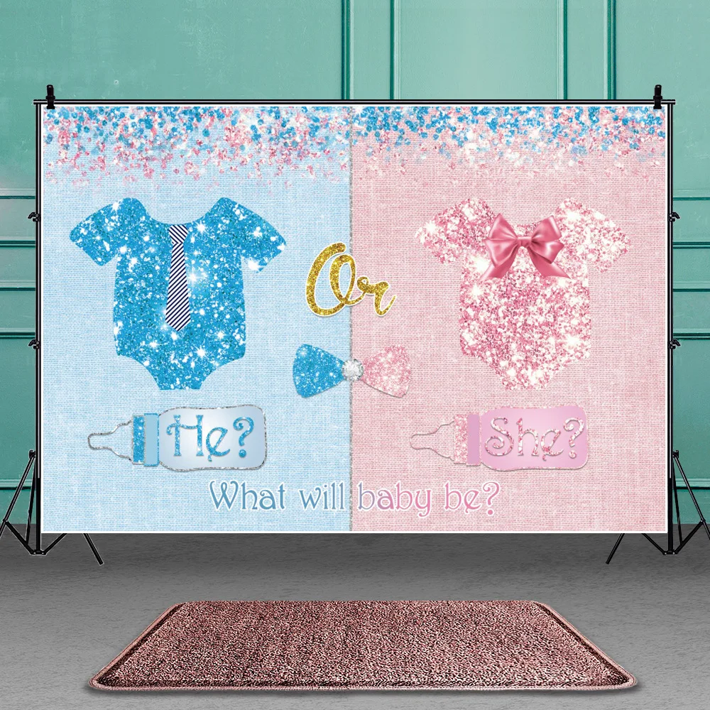 

Boy Or Girl Gender Revealing Party Photo Photography Background Decoration Baby Shower Background Supplies