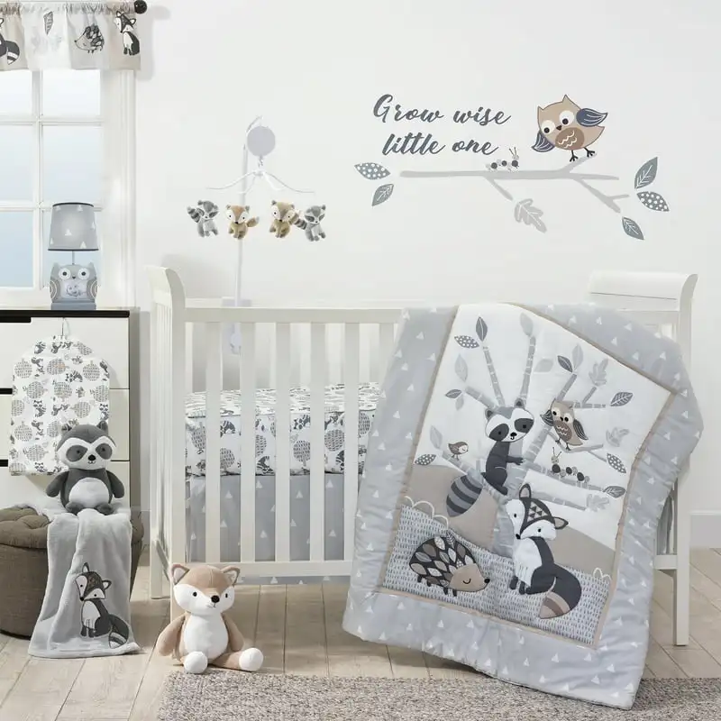 

Little Rascals 3 Piece Gray Crib Bedding Set