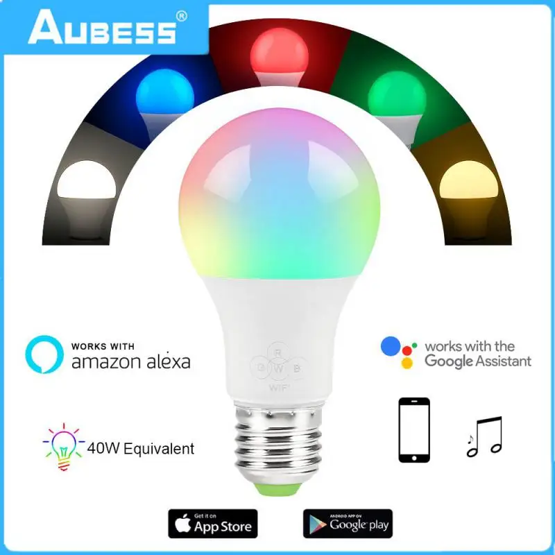 

4.5W E27 WiFi Smart Light Bulb Dimmable Multicolor App Wake-Up Light RGB Smart LED Light Bulb Support Amazon Alexa Google Home