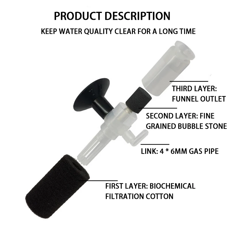 Многослойный аквариумный фильтр для рыб прочный мини-трубчатый внутренний