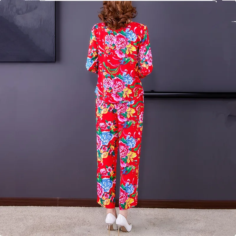 Женская винтажная Пижама UHYTGF из хлопка и шелка летний комплект двух предметов