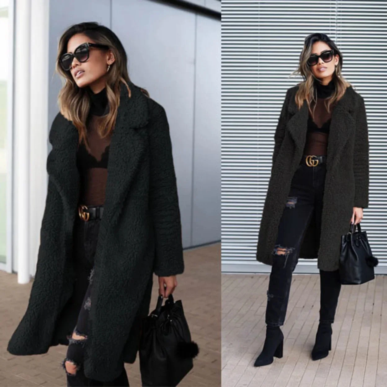 Winter New Arrival Women Warm Coat Wool Blends Long Sleeve Outerwear Plush Cardigans Overcoats Femme Coats Fashion Streetwear