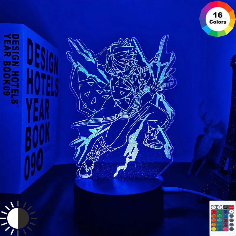 

Anime Kimetsu No Yaiba Led Night Light Demon Slayer Lamp Kids Child Birthday Gift for Bedroom Decor Agatsuma Zenitsu Light
