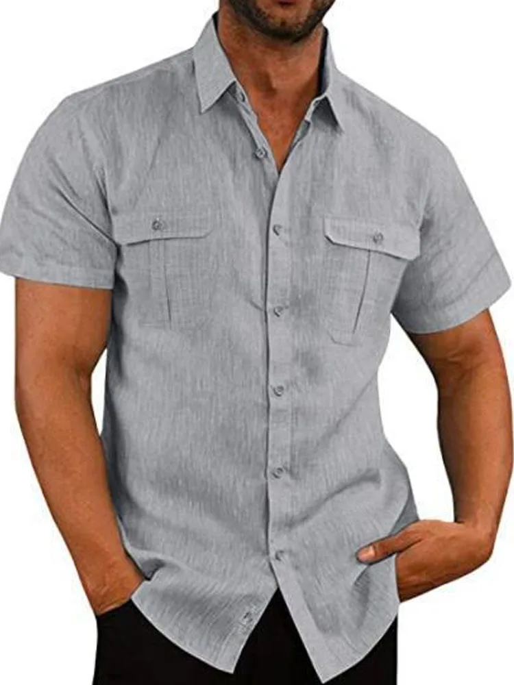 Рубашка мужская асимметричная с отложным воротником Повседневная Уличная