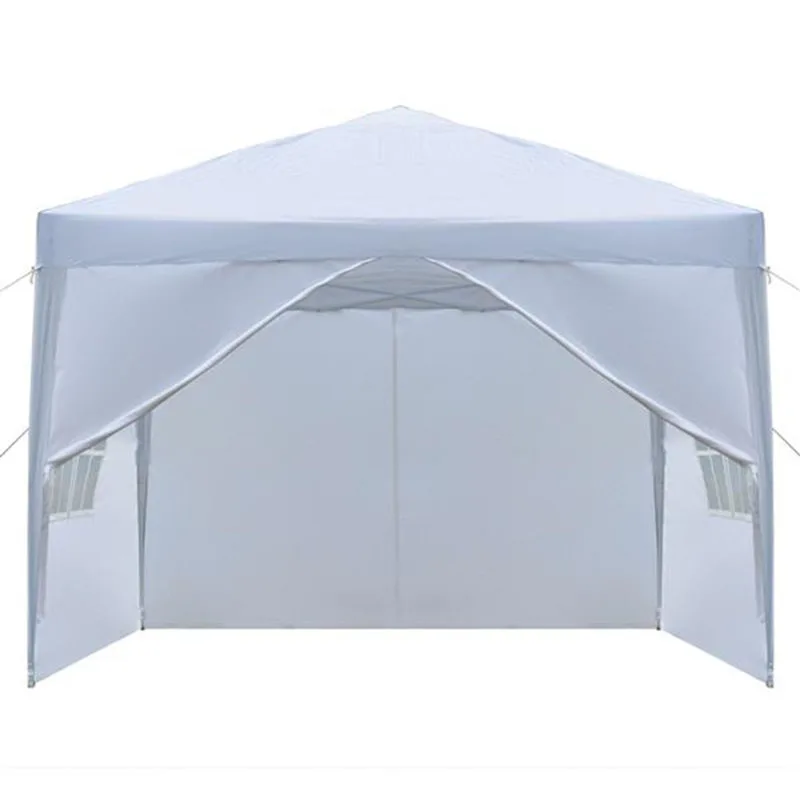 3*3M White 4 Pieces (2 Doors 2 Windows) Right Angle Folding Shed Waterproof Fabric 210D Oxford Fabric and Steel Easy To Install