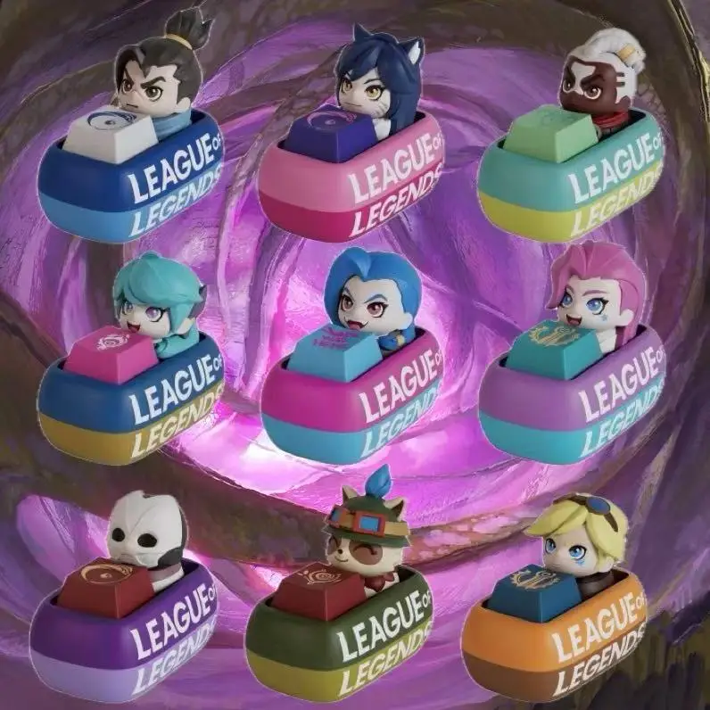 Фото Колпачки для клавиш League of Legends BlindBox Yasuo Gwen Ekko Ahri Jinx Seraphine Jhin Teemo Ezreal Original №1