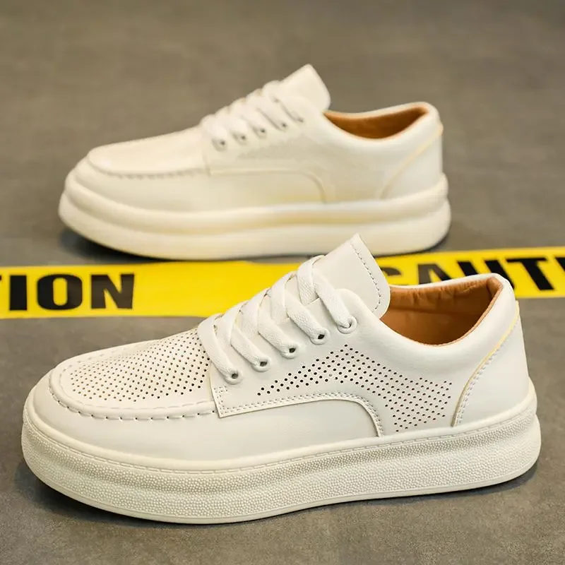 

Мужские кроссовки на мягкой подошве, кожаные, износостойкие, для бега, модная дорожная обувь в Корейском стиле, весна-осень