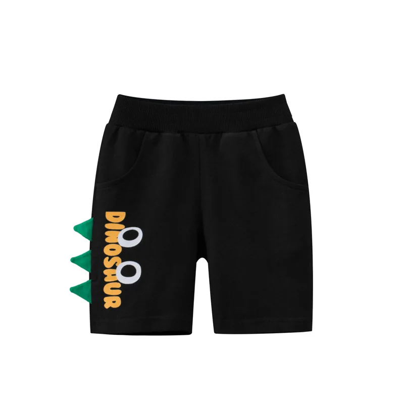 Boy Casual Shorts Elastic Waist Kids Summer Cute Cartoon Dinosaur Shorts Cotton Children's Fashion Clothing with Pockets