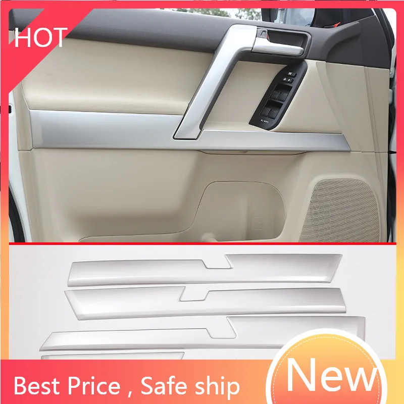 

4pcs Car ABS Interior Door Decoration Panel Trim For Toyota Land Cruiser Prado FJ150 150 2010-2018 Year Accessories f