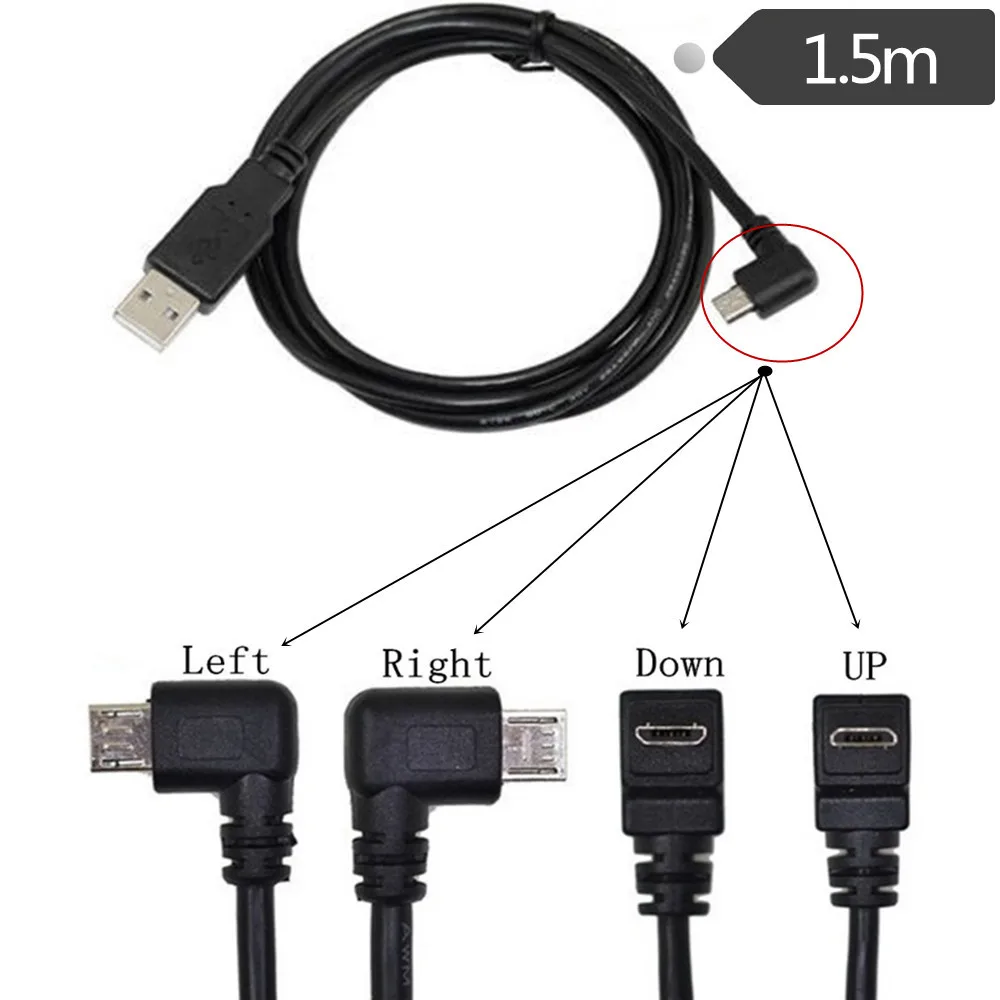 Кабель для быстрой зарядки Micro USB с угловым разъемом 90 градусов V8 для мобильных телефонов Samsung, Xiaomi, Android, быстрый зарядный кабель 0.25м, 1.5м (art.: 3920dbe95fac4) - 3920dbe95fac4