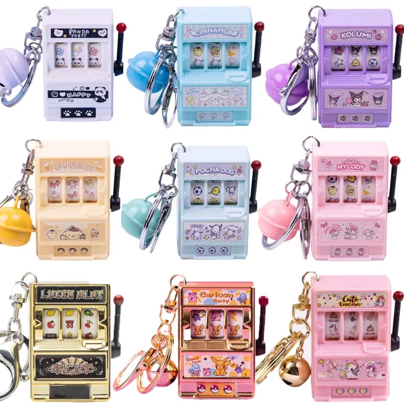 

Sanrio, милые Аниме фигурки Hello Kitty Kawaii Поворотная машина, игровая консоль для казино, брелок, мелодия Kuromi, детские игрушки, подарок