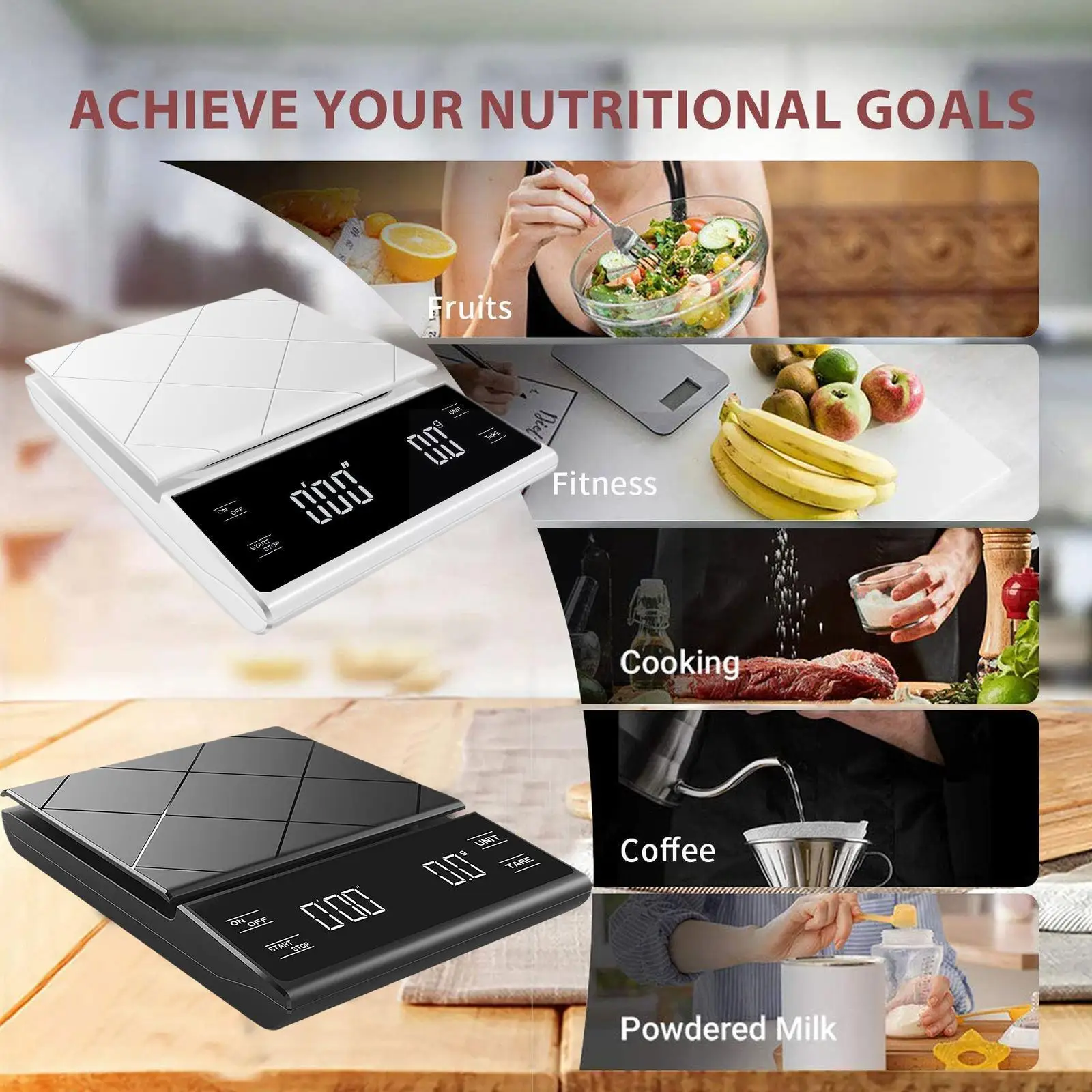 

Portable Electronic Digital Coffee Scale With Timer Weight Precision Kitchen Measuring Tools High Led Household Balance Dis S5d1