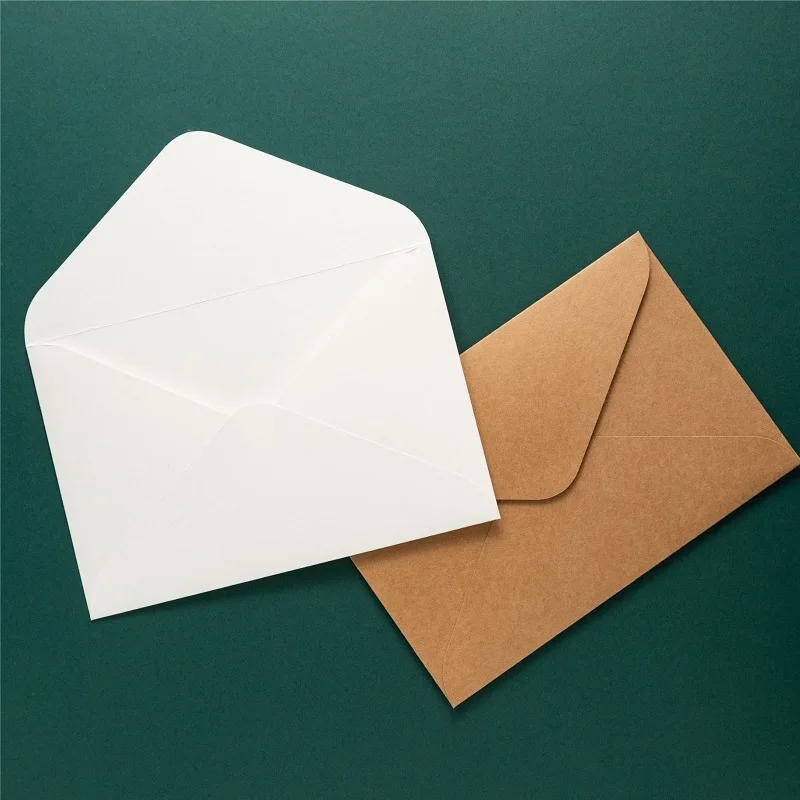 

50pcs/lot Envelope High-grade Kraft Paper Big Envelopes Western White Envelopes for Wedding Invitations Business Stationery