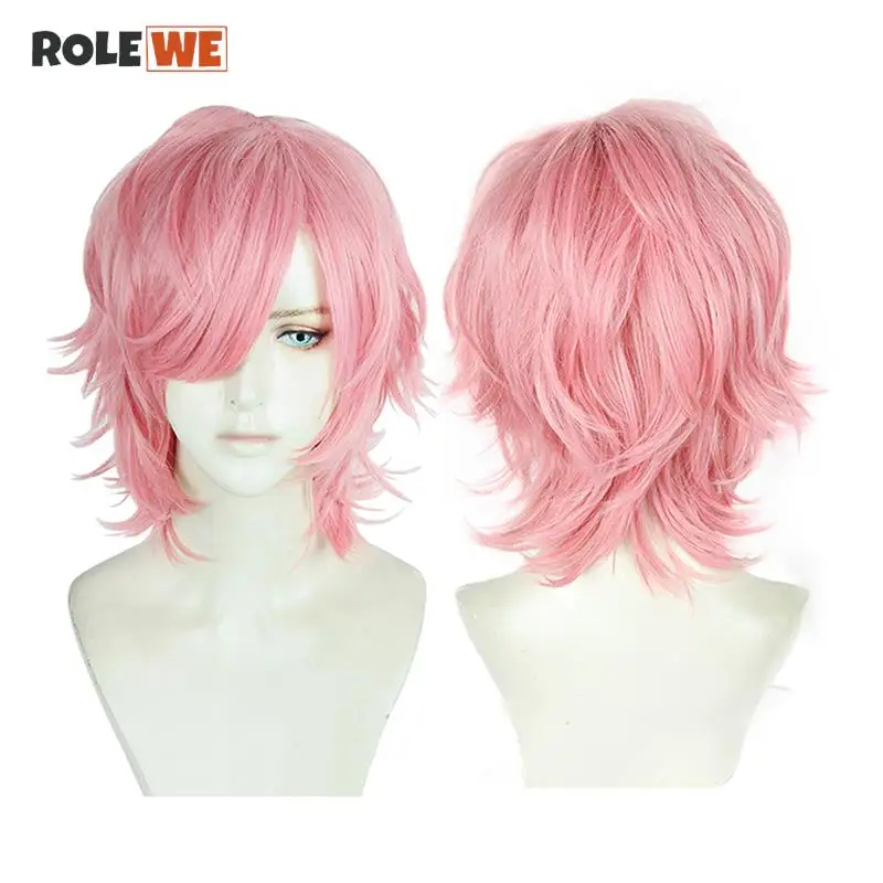 

Ayato Yuri Cosplay Wig Anime Yarichin Bitch Bu Club Pink Short Heat Resistant Synthetic Hair Halloween Party Wigs + Wig Cap