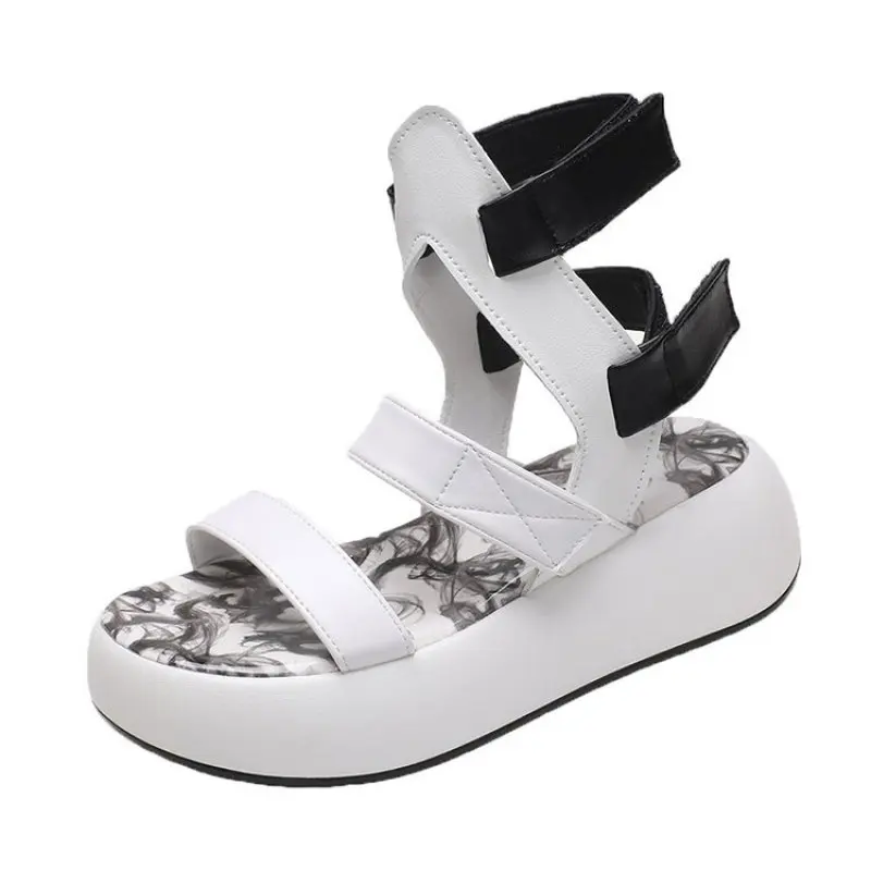 

Thick Soled Sandals Women 2022 Summer New Muffin Soled ROMAN SANDALS HOOK & Loop