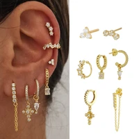 earrings for women cubic earrings for women silver plated stud dangle zirconia hoop bohemian earings jewelry