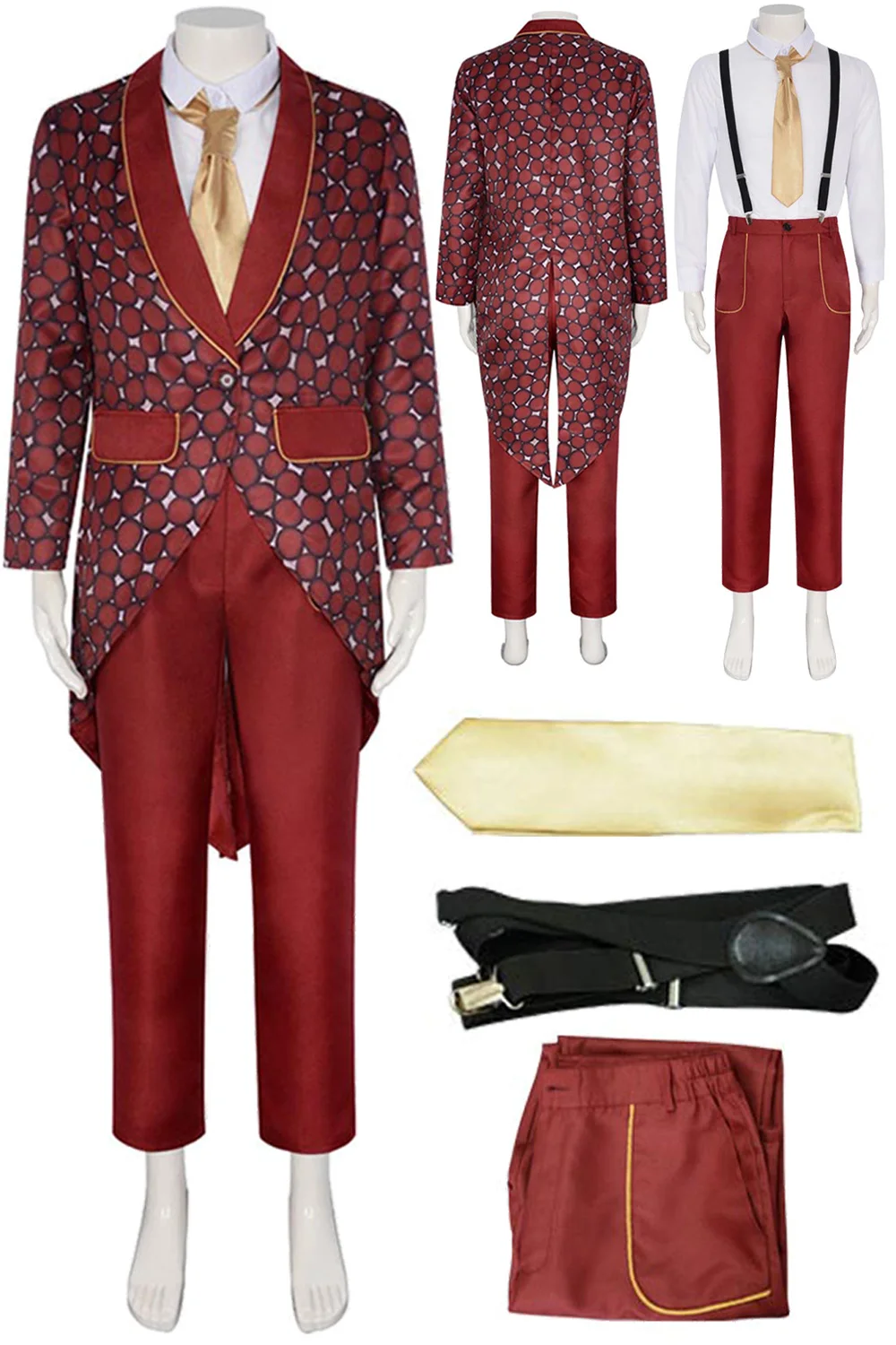 Мужской красный костюм-маска для косплея Stanles костюм мужчин маскировка брюки