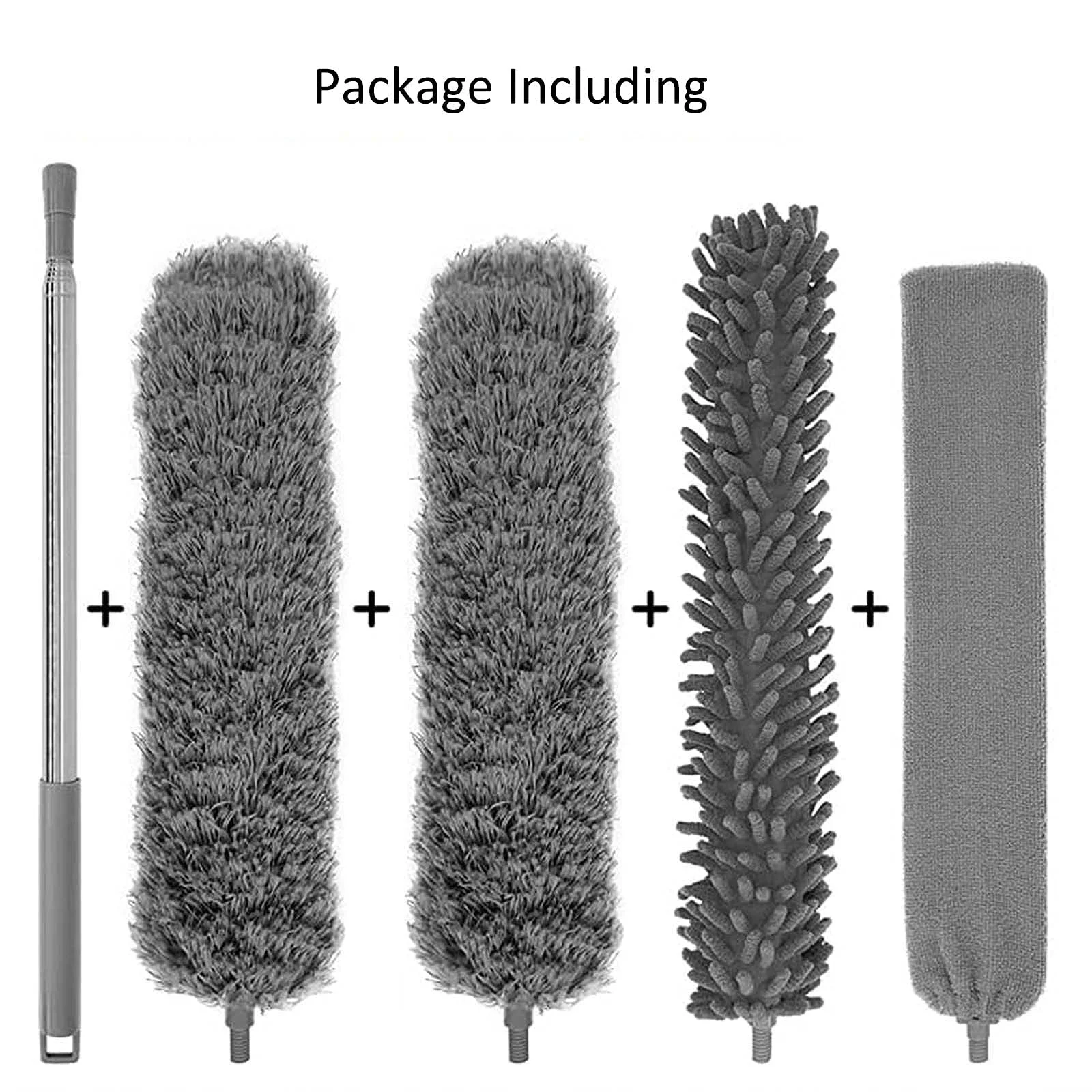

Выдвижной Пыльник из микрофибры с телескопическим стержнем для чистки, набор из 5 штук, паутина, высокий потолочный вентилятор, светильники,...