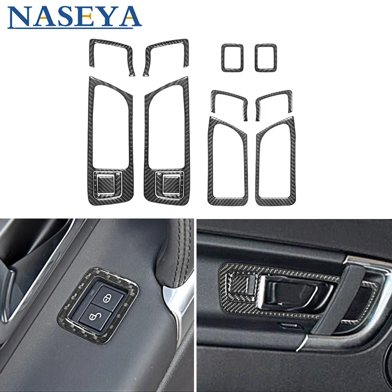 

Door Handle Frame Trim Strip For Land Rover Discovery Sport 2015-2019 Carbon Fiber Stickers Car Interior Accessories