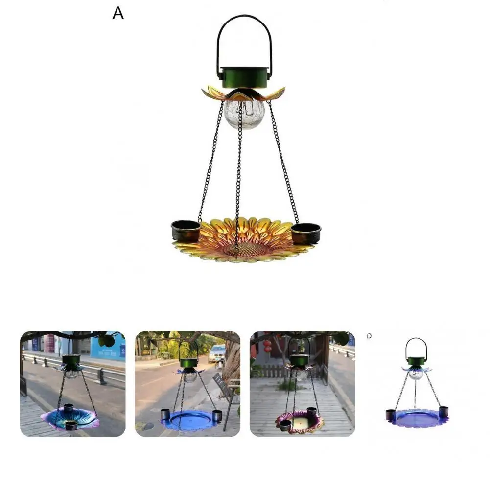 

Attractive Multicolor Elegant LED Aesthetic Flower Shape Pendant Lamp for Outdoor Bird Feeder Bird Food Holder