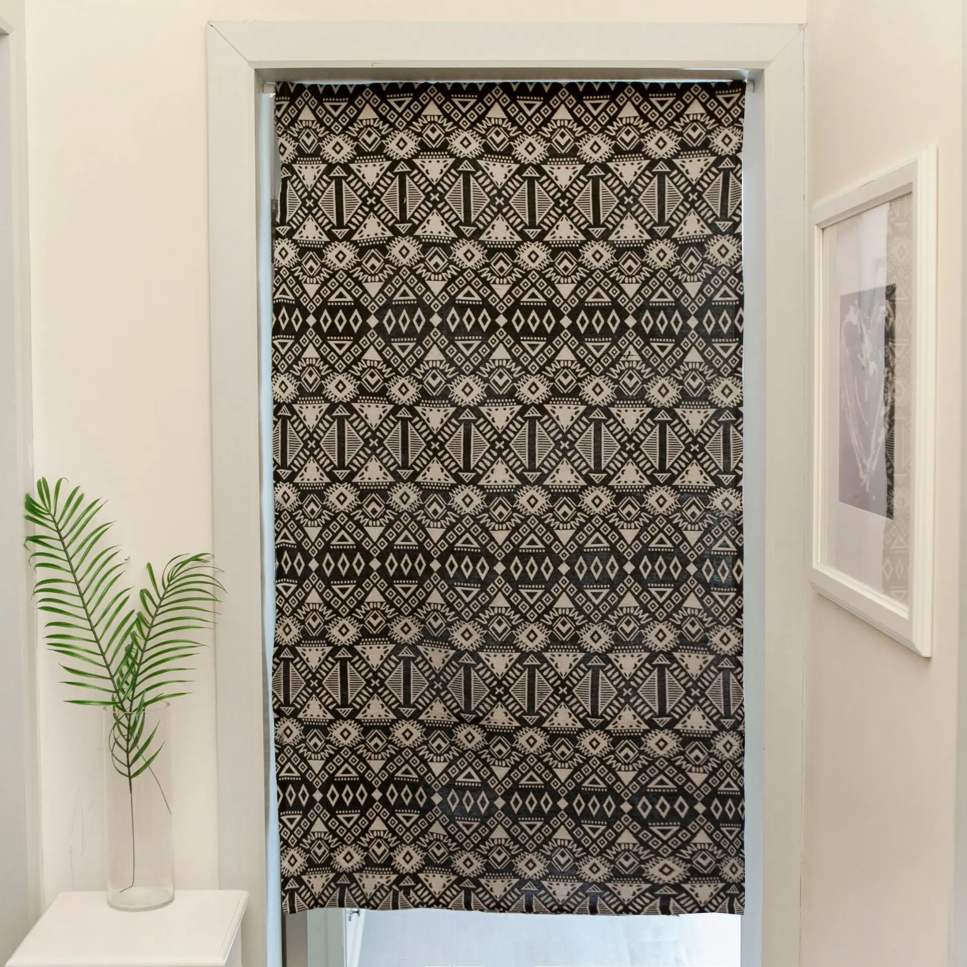 

American Country Door Curtain Doorway Divider Drapes for Kitchen Bathroom Home Decoration Rod Pocket Design (No Rod Included)