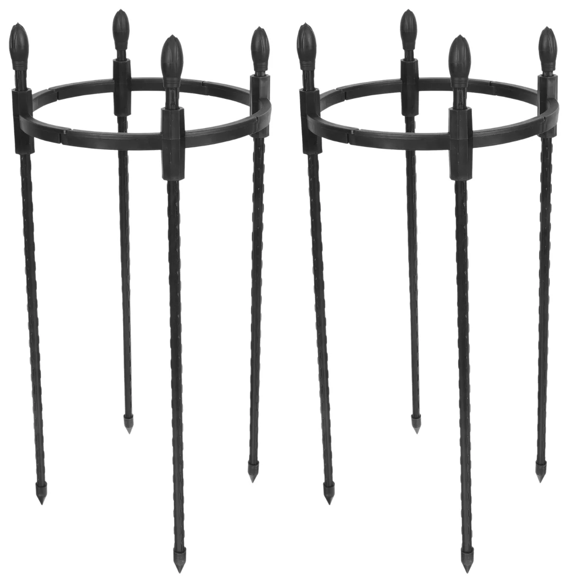 

2 Pieces Flower Auxiliary Stand Plastic Standted Climbing Rack Round Support Rod Rose Plastic Coated Steel Pipe Frame Stakes
