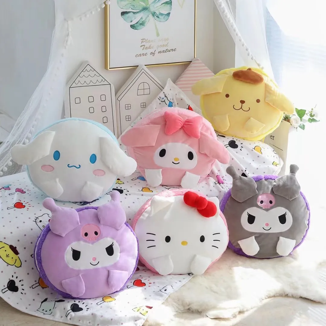 

Sanrio Macaron Cute My Melody Cinnamoroll Pillow Blanket Cartoon Anime Plush Doll Sofa Pillow Decoration Kawaii Birthday Gift