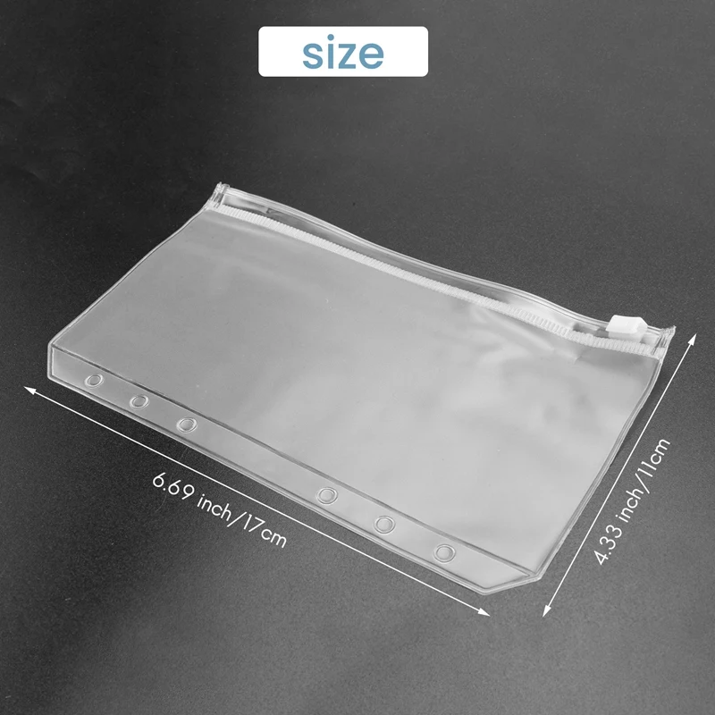 34 шт. карманы для папок формата А6 6 отверстий папки на молнии прозрачные