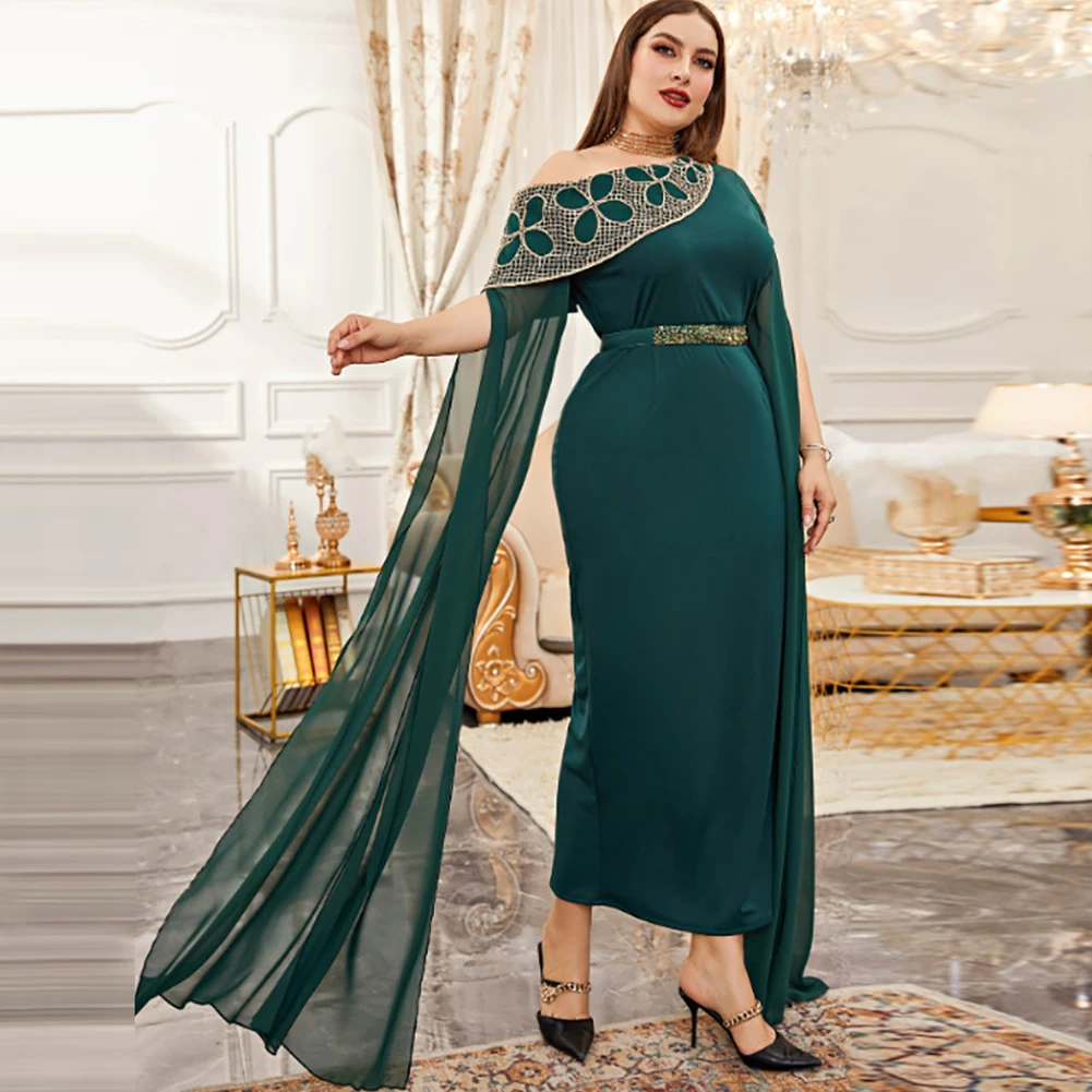 

2022 NEW Women's Fashion Plus Size Luxury Formal Dress Middle East Arab Muslim Style Party Queuing Dress L-4XL