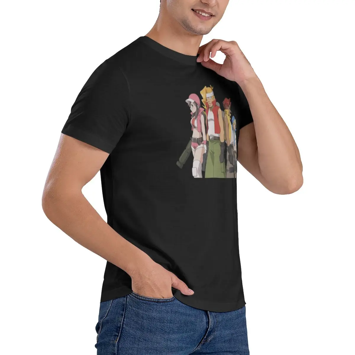 Новая Металлическая узелковая футболка Мужская с круглым вырезом и принтом