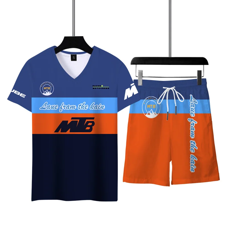 Summer Men's Tracksuit Casual Short Sleeve 3D Print 2-piece Set Men T-shirt Oversized T-shirts Male Sportswear Comfortable Top