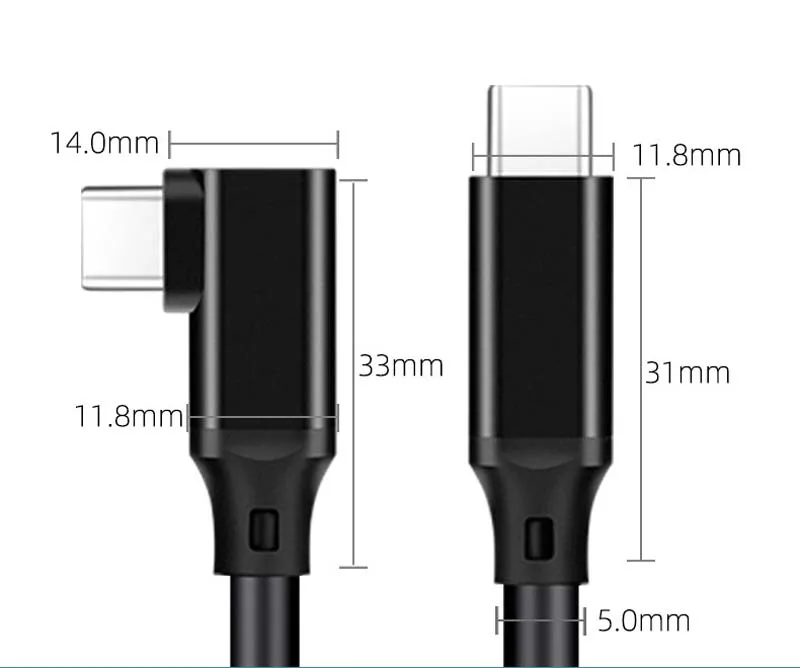 USB TYPE-C 3.2 PD 100 Вт, 24 В, 5 А, прямой колено, 20 Гбитс, OTG, быстрое зарядное устройство, синхронизация данных, 4K при 60 Гц, полнофункциональный шнур, кабель VR, концентратор 5 м (art.: 3920ce79fbd17) - 3920ce79fbd17