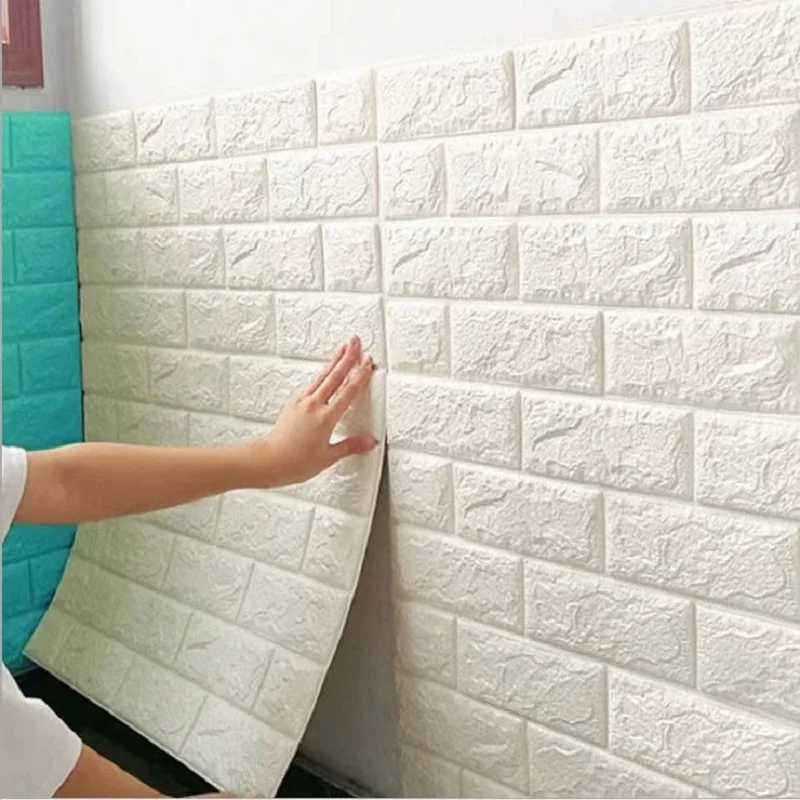 

Foam 3D Wall Stickers Wallpaper Panels Home Decor Living Room Bedroom House Decoration Bathroom Self Adhesive Brick Wall Sticker