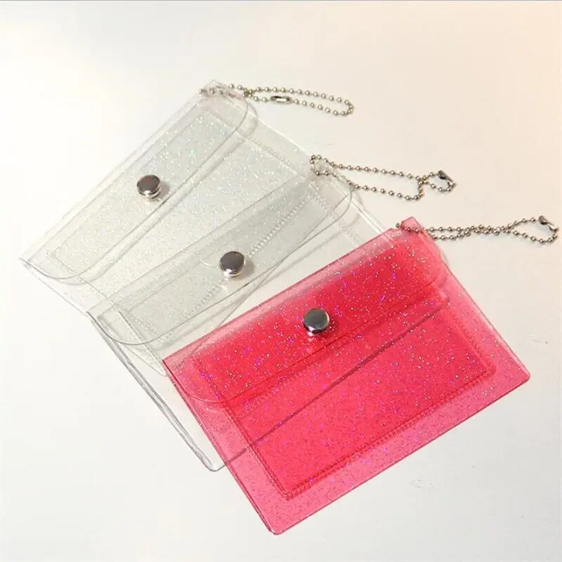 

Transparent Waterproof PVC Card Case Fashion 2 Bits Card Holder Credit Card Bag