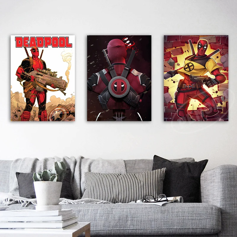 Забавный постер Дэдпул ездить на велосипеде холст картина Мстители принты