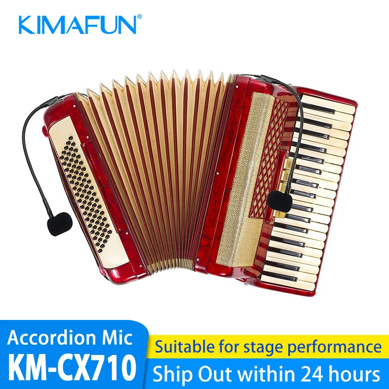 

KIMAFUN Wireless Accordion Microphone Professional Condenser Musical Instrument Mic High Fidelity Voice Microphone for Accordion