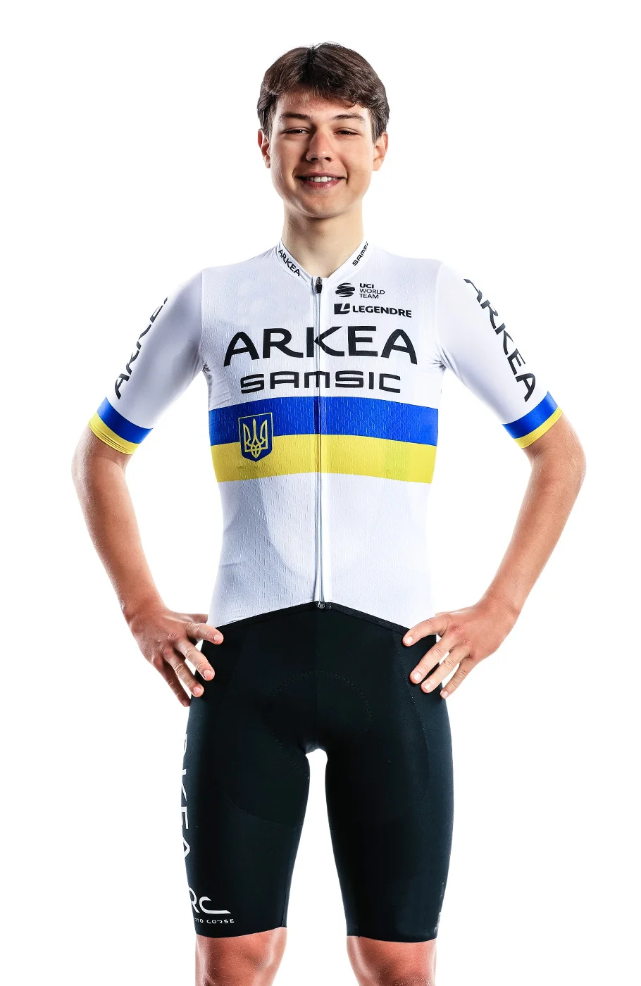 

Веломайка ARKEA SAMSIC с коротким рукавом, командный чемпион Украины, летняя одежда для велоспорта с шортами, лазерная вырезка 2023