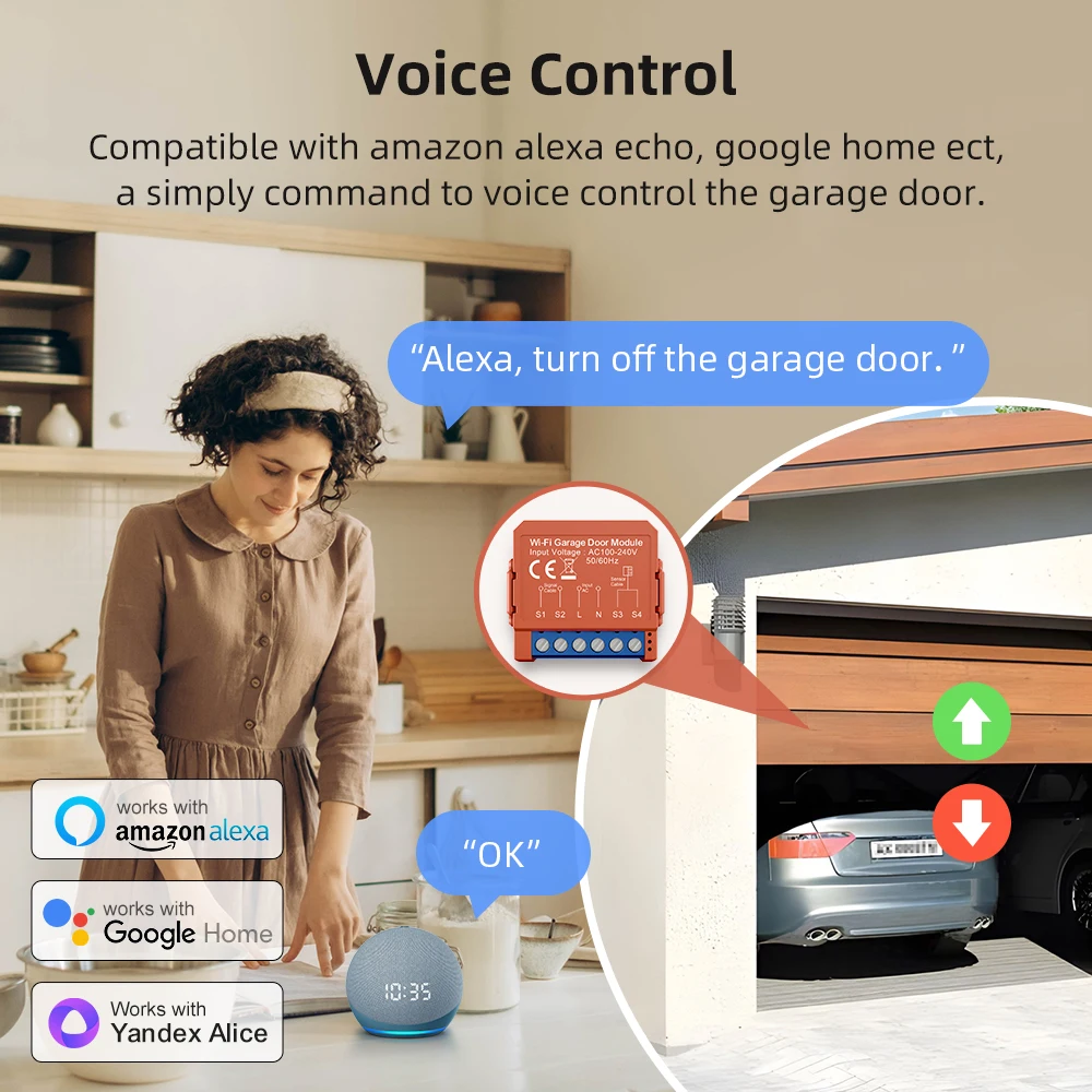 AVATTO Tuya Wi-Fi Открыватель для гаражных ворот умное приложение Дистанционное