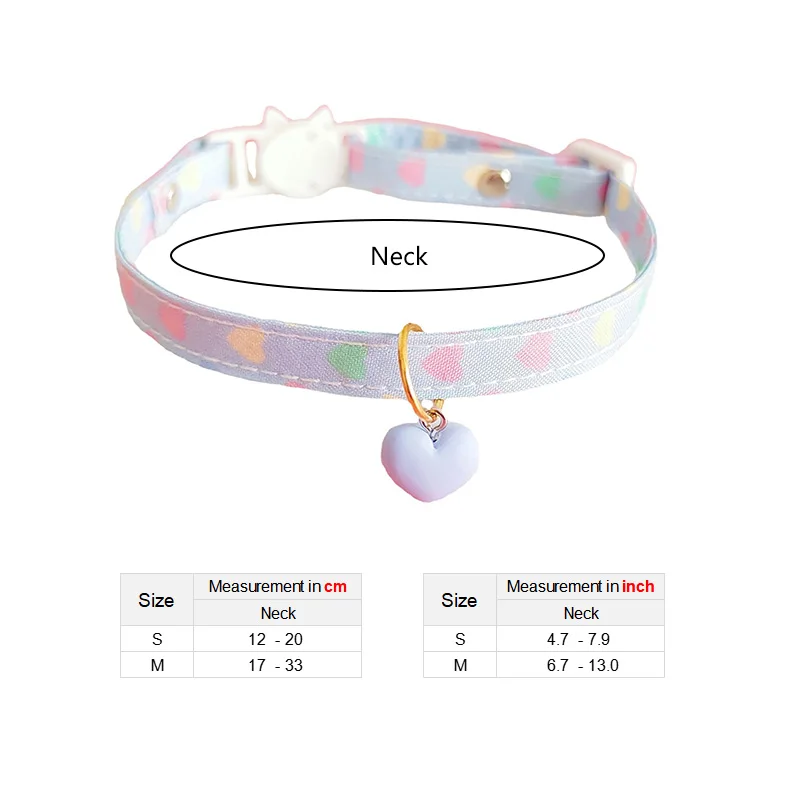 Adjustable Cat Collar Safety Buckle Cute Fashion Puppy Collar Pet Collar Printed Pattern Heart Dog Neck Kitten Accessories images - 6