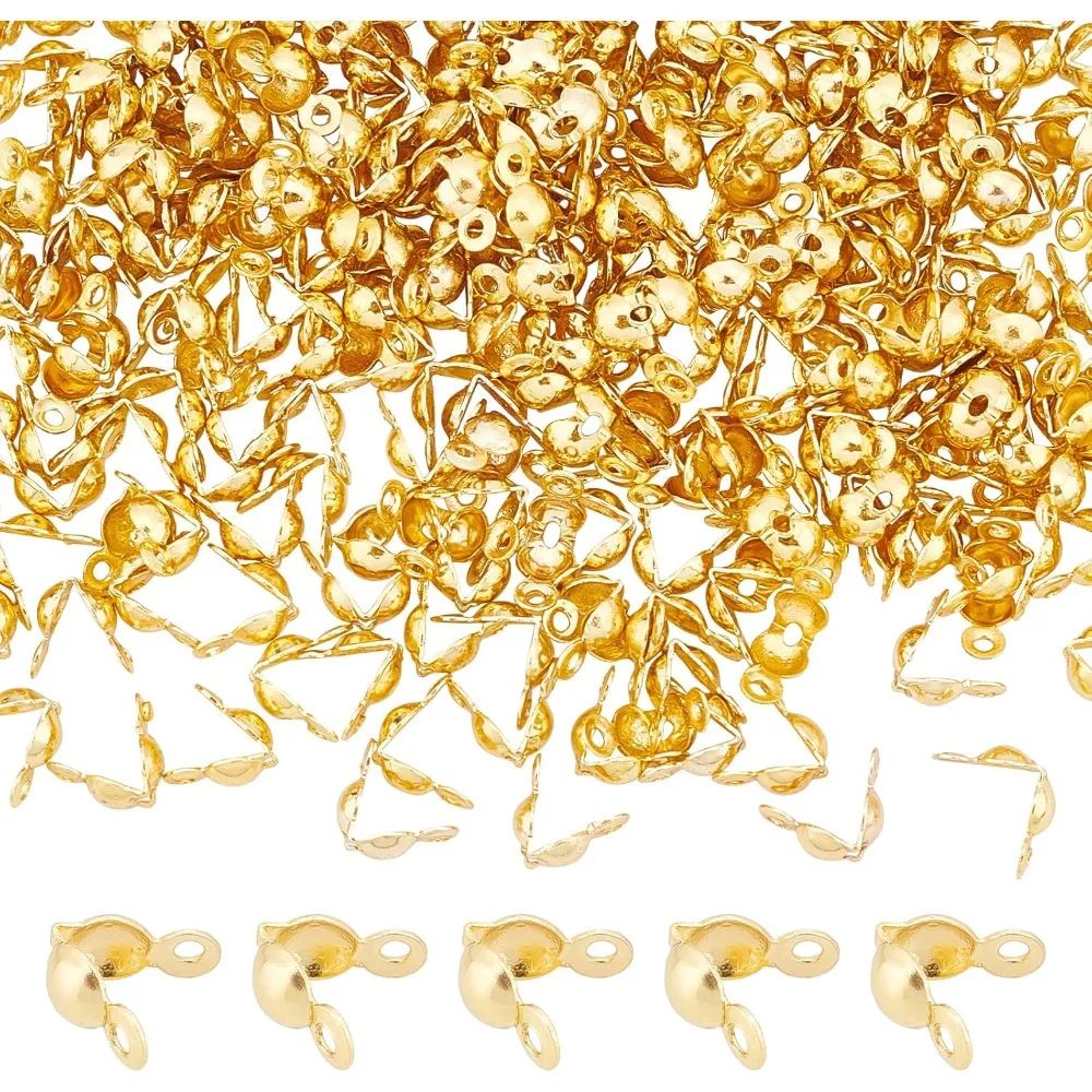 300 шт. наконечники для золотых бусин из нержавеющей стали 304 раскладной узел