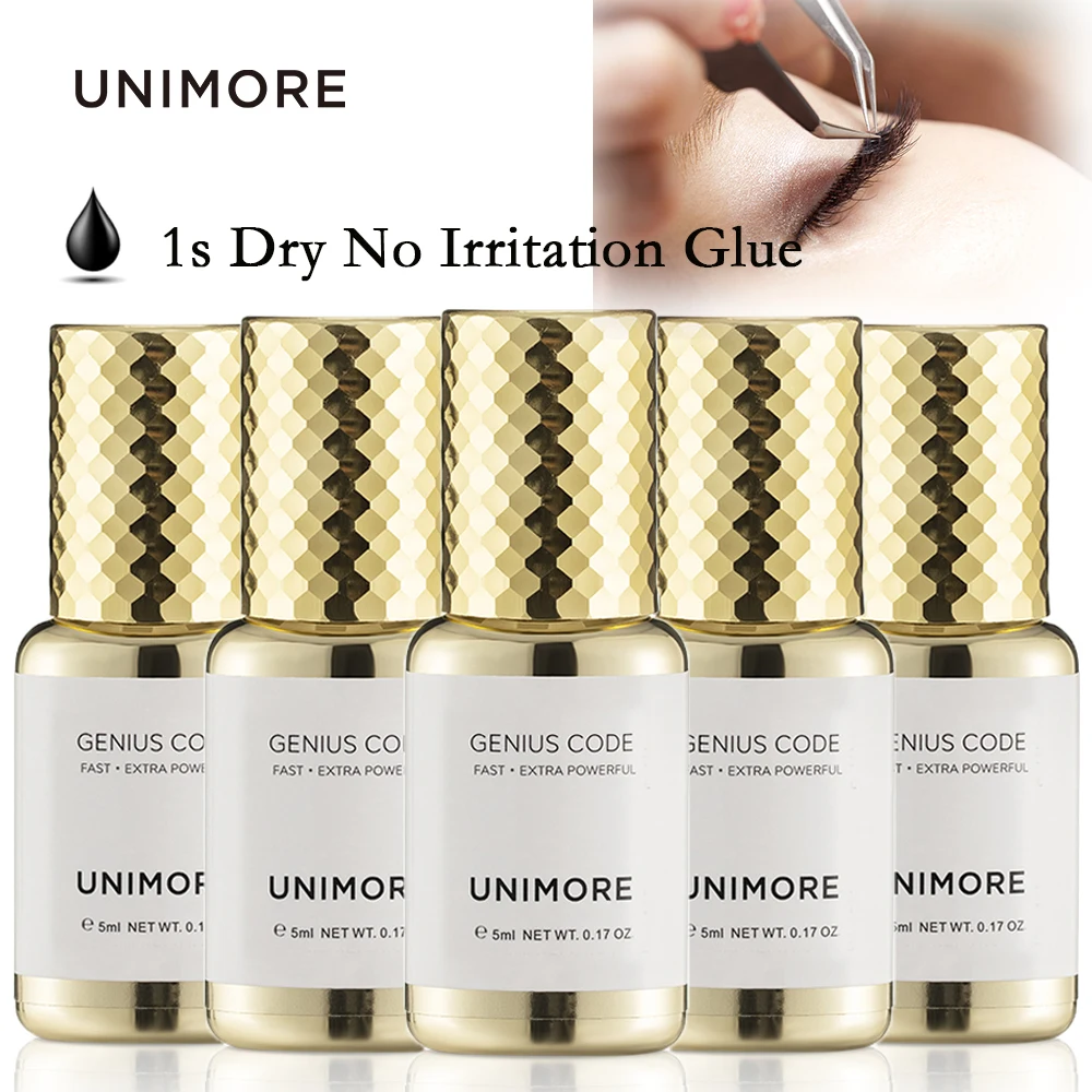 

Unimore Pro 1s Dry Gold Lash Adhesive No Irritation Glue Super Bonder 15ml Maximise Eyelash extension retention Lashes Supplies