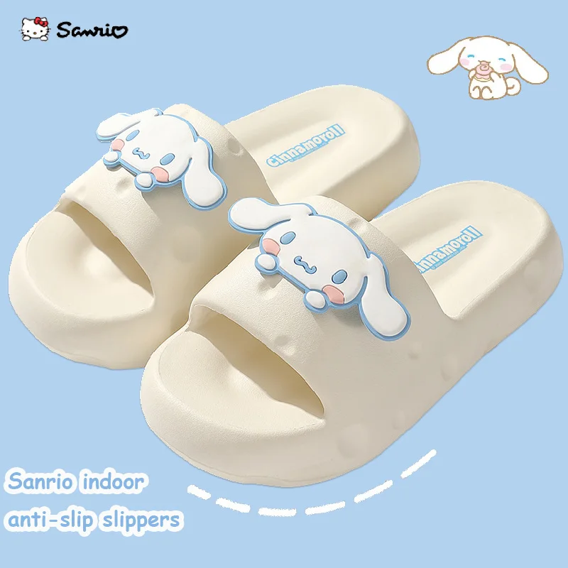 

Сандалии Sanrio женские для дома Нескользящие, мягкие пляжные шлепанцы на толстой подошве, милые Мультяшные шлепанцы в виде коричника, домашняя обувь, лето 2023