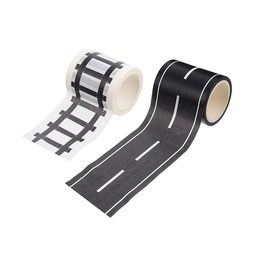 

Tape Roadtoy Train Stickers Track Traffic Car Kids Railway Roll Sticker Striping Diy Cars Play Toys Children Black Washi