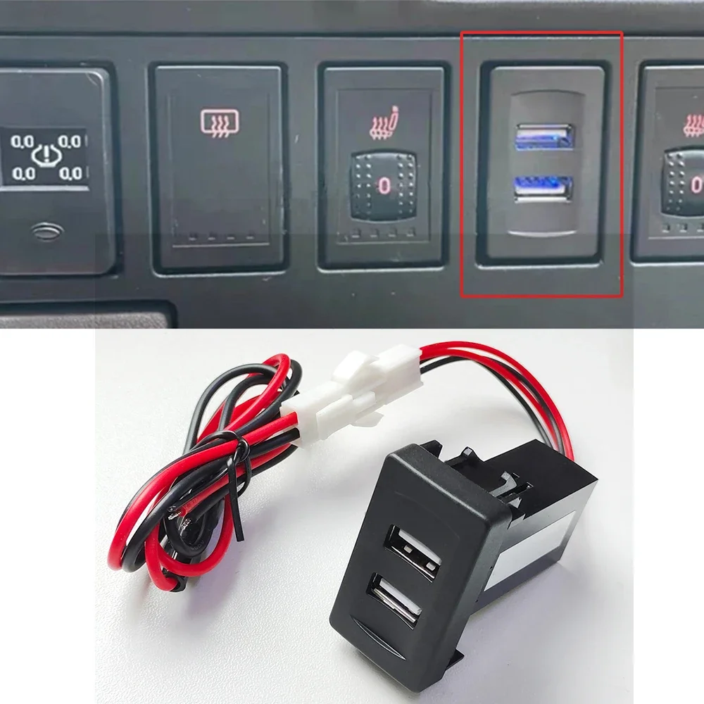 

Автомобильное зарядное устройство с двумя USB-портами, релейная розетка для телефона с проводными аксессуарами для VW Volkswagen T4 Passat Golf 4