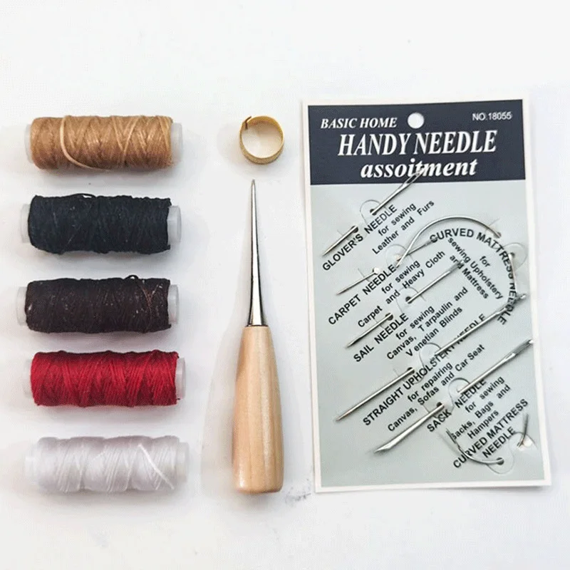 

Leather sewing Tool Wooden Handle Awls DIY Leather Sewing